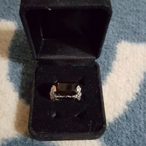 Lia Sophia brown glass ring